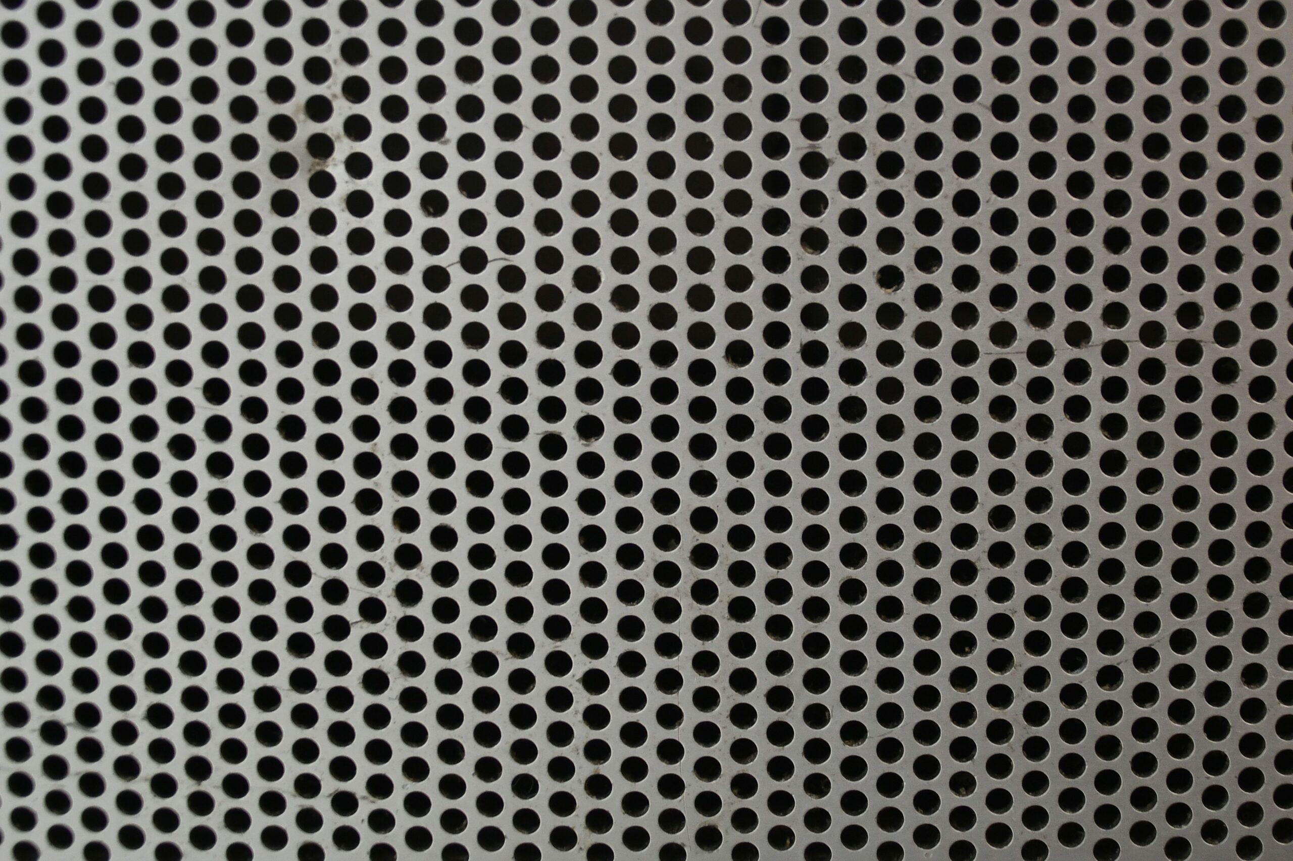 Perforated sheet steel, close-packed round holes
